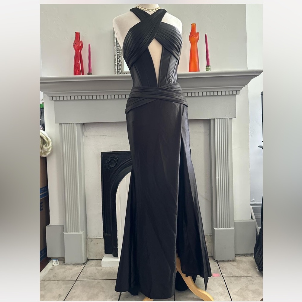 Sherri Hill Black Backless Gown